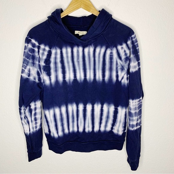 Madewell (Re)sourced Cotton Retro Hoodie Sweatshirt Blue Tie-Dye Size M - Picture 5 of 10
